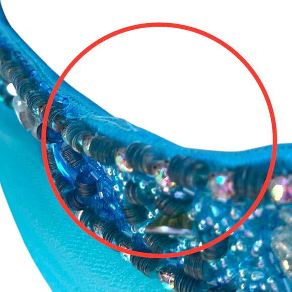 ADDA Turquoise Blue Strapless Fluffy Tulle Skirt Party Dress, L - Picture 8 of 11